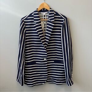 NWT Foxcroft size 10 NYC Club Stripe Navy White Blazer jacket